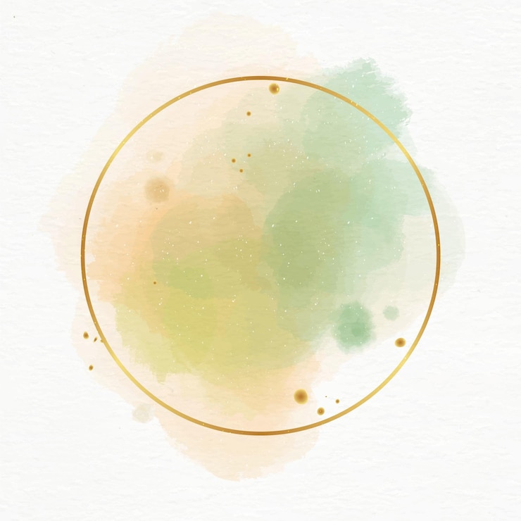 Gratis Vector pastel aquarel met gouden frame