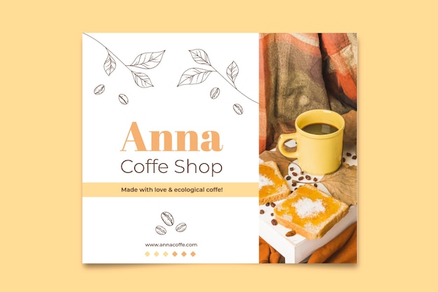 Gratis vector pastel handgetekende anna coffeeshop facebook post