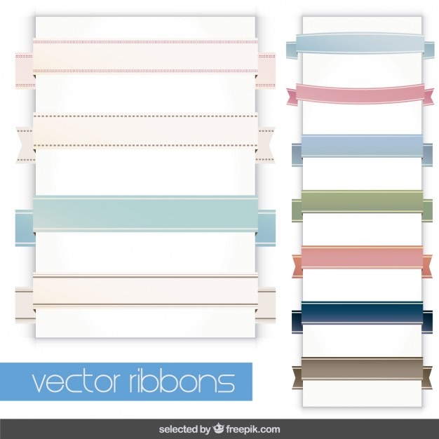 Gratis vector pastel linten collectie