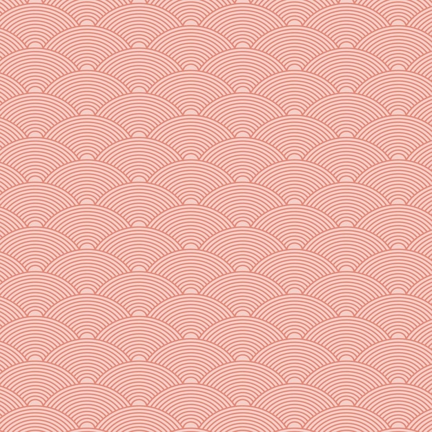 Pastel roze japanse stijl golfpatroon achtergrond