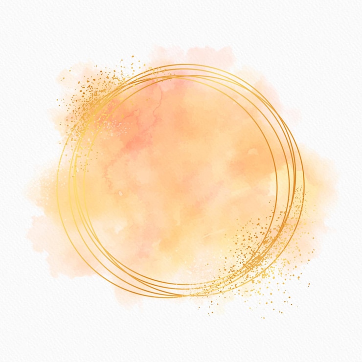Gratis Vector pastelkleurige waterverf met gouden frame
