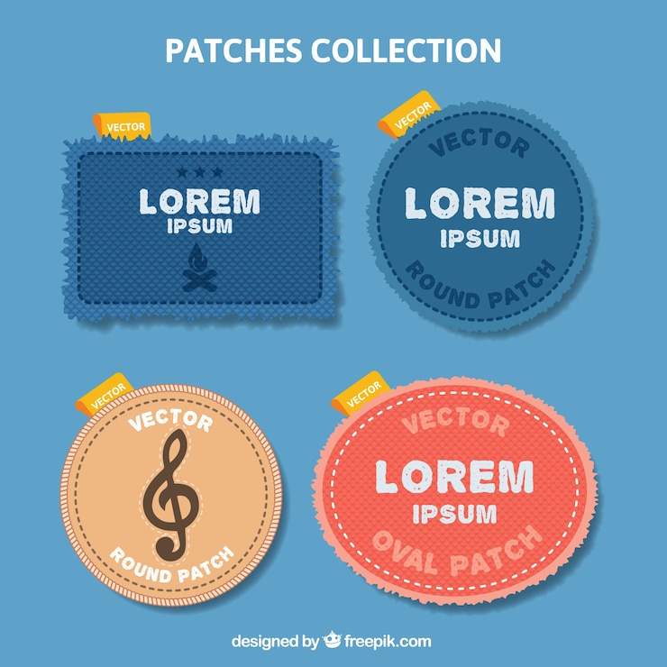 Gratis Vector patches collectie van jeans textiel