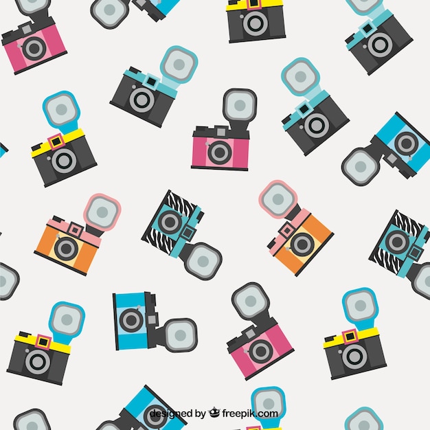 Gratis vector patroon met retro-camera's