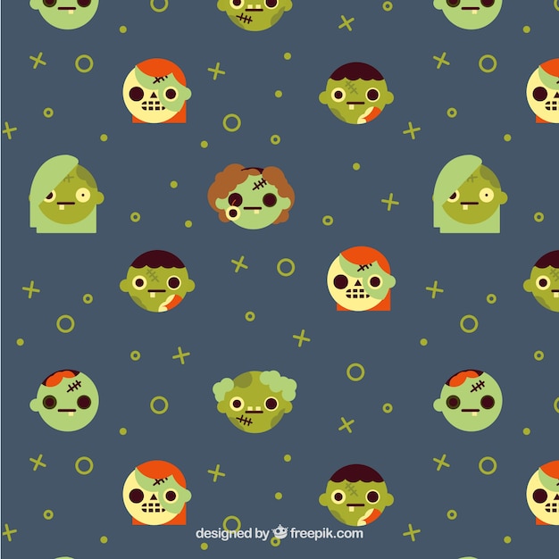 Gratis vector patroon van halloween met zombies