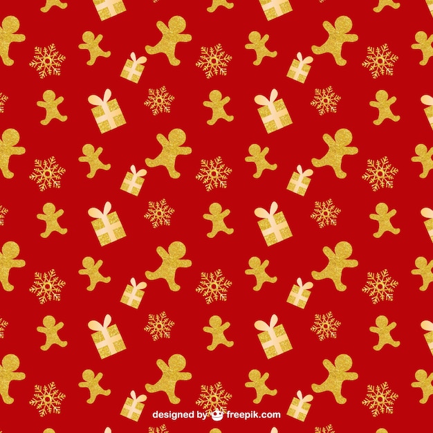 Patroon van Kerstmis in goud en rode tinten