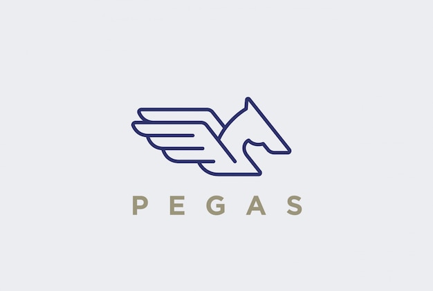 Pegasus-logo lineaire stijl