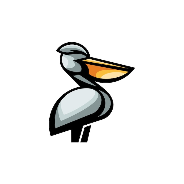 Gratis vector pelikaan illustratie logo ontwerp