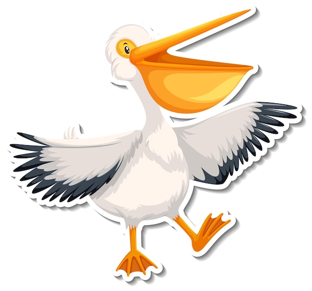 Pelikaan vogel cartoon sticker