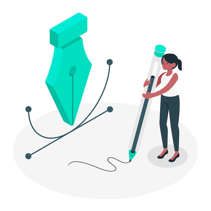 Gratis Vector pen hulpmiddel concept illustratie