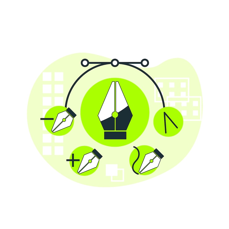 Gratis Vector pen hulpmiddel concept illustratie