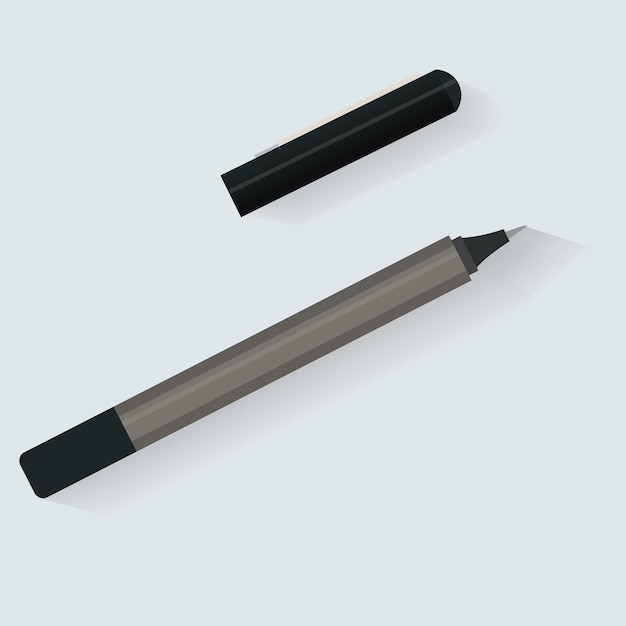 Pen marker briefpapier pictogram vector