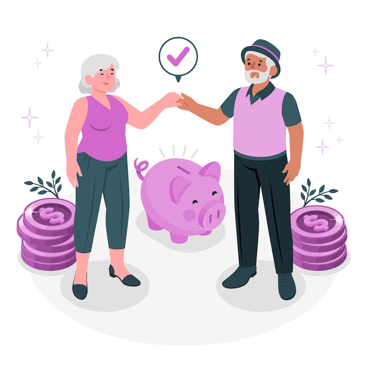 Gratis Vector pensioen concept illustratie