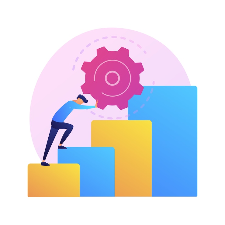 Gratis Vector persistentie abstract concept illustratie. doorzettingsvermogen, persoonlijke kwaliteit, volhardend handelen, motivatie in de sport, zakelijk volharding, vastberadenheid om het doel te bereiken