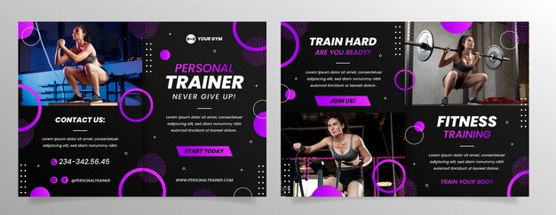 Personal trainer brochure sjabloonontwerp