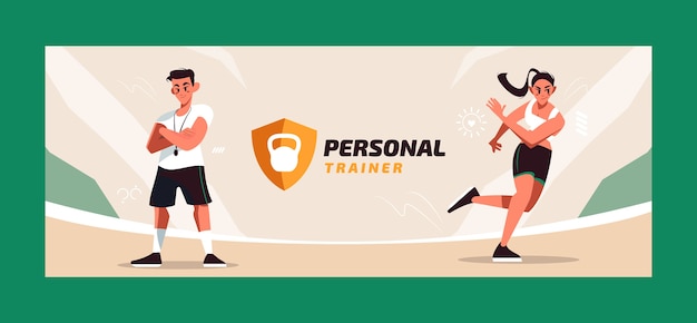 Gratis vector personal trainer facebook omslagsjabloon ontwerp