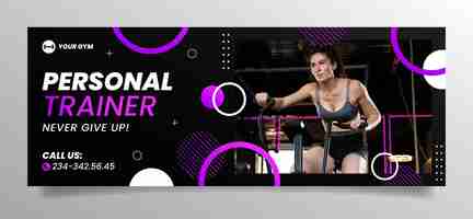 Gratis vector personal trainer facebook omslagsjabloon ontwerp