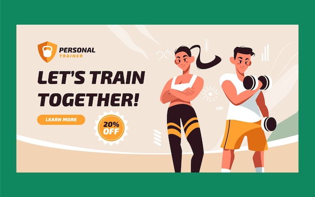 Personal trainer facebook post sjabloonontwerp