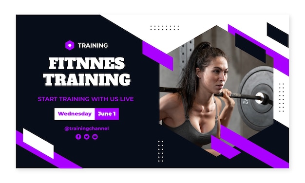 Gratis vector personal trainer twitch achtergrond sjabloonontwerp