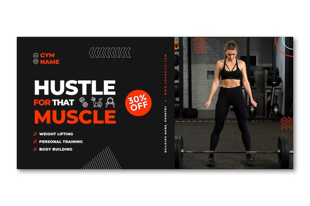 Gratis vector personal trainer verkoop banner sjabloonontwerp