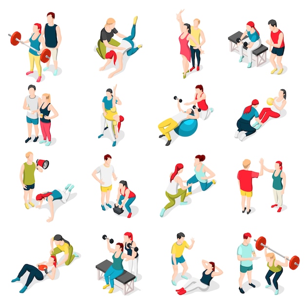 Gratis vector persoonlijke trainer sport pictogrammen