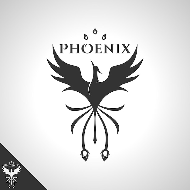 Phoenix logo met brave bird logo concept Premium Vector