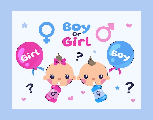 Gratis vector photocall-sjabloon voor gender-onthullingsfeest