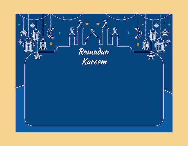 Gratis vector photocall-sjabloon voor islamitische ramadan-viering