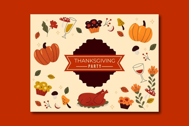 Gratis vector photocall-sjabloon voor thanksgiving-viering