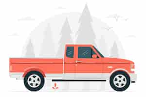 Gratis vector pick-up truck concept illustratie