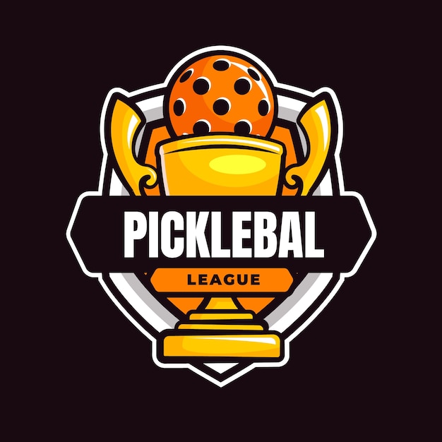 Gratis vector pickleball-logo ontwerpsjabloon