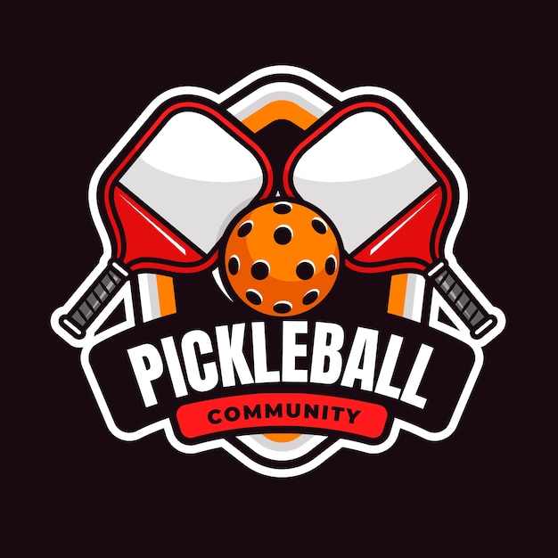 Gratis vector pickleball-logo ontwerpsjabloon