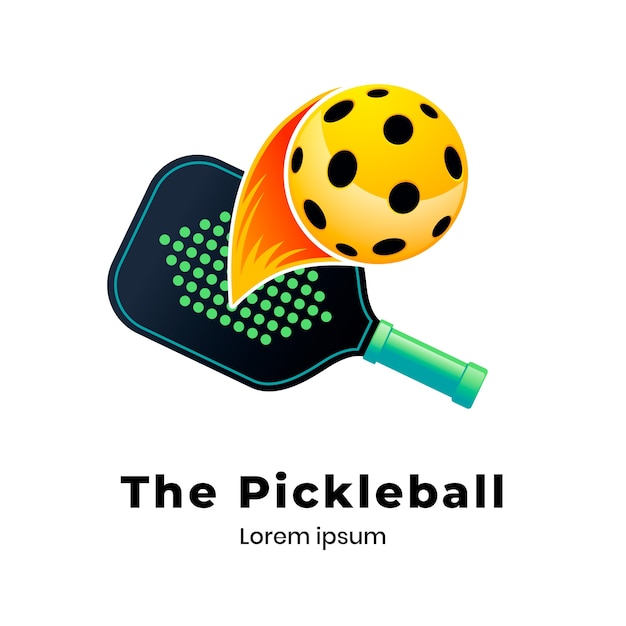 Gratis vector pickleball-logo ontwerpsjabloon