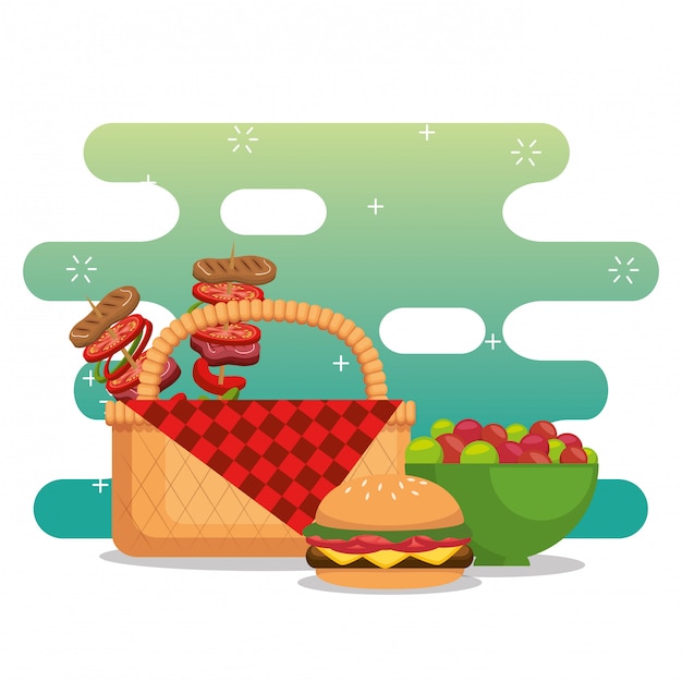 Gratis vector picknick feest feest scène