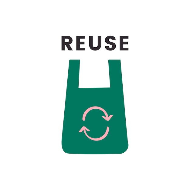 Pictogram voor hergebruik en recycleren verminderen