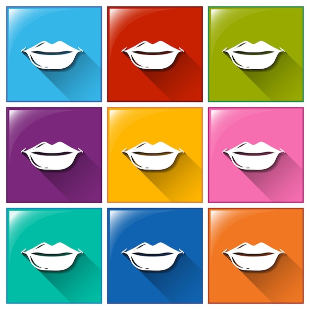 Gratis vector pictogrammen met lippen