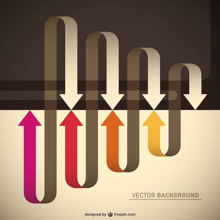 Gratis Vector pijlenachtergrond retro sjabloon