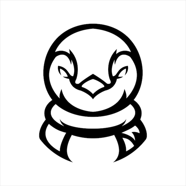 Gratis vector pinguïn eenvoudig mascotte logo-ontwerp