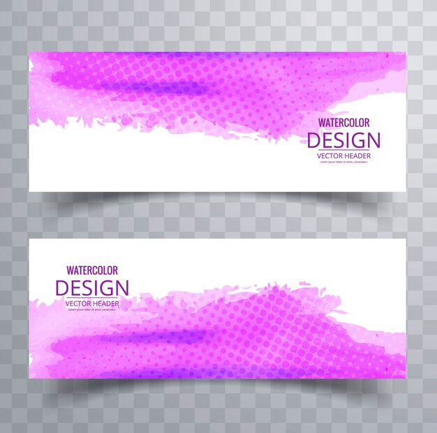 Pink aquarel banners