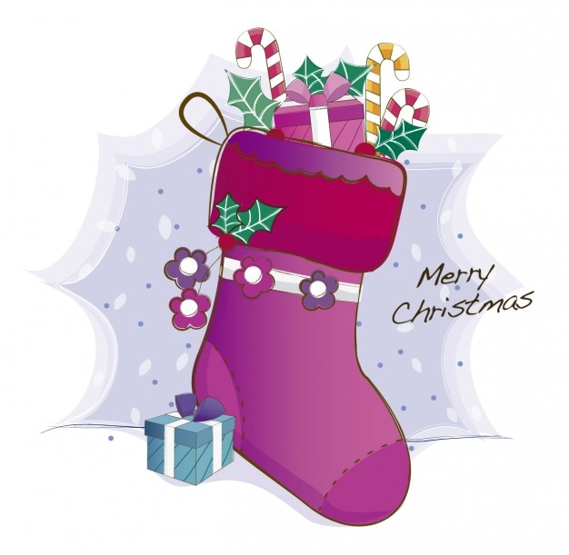 Gratis vector pink christmas sok