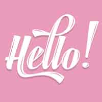 Gratis vector pink kalligrafische hello