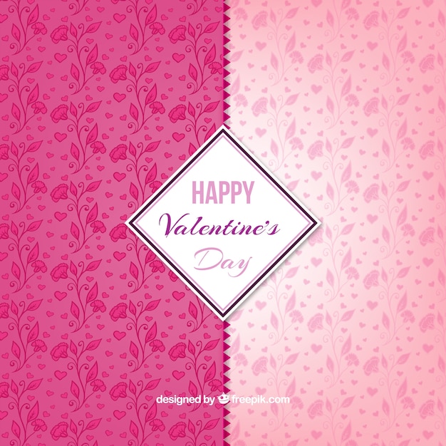 Pink valentijnsdag bloemmotief