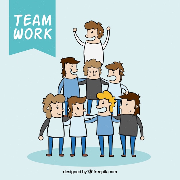 Gratis vector piramide, werkteam