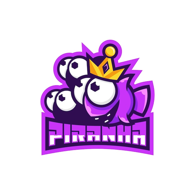 Gratis vector piranha met kroonlogo