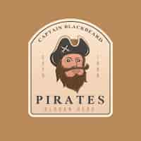 Gratis vector pirate logo sjabloonontwerp