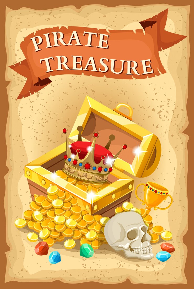 Gratis Vector pirate treasure illustratie