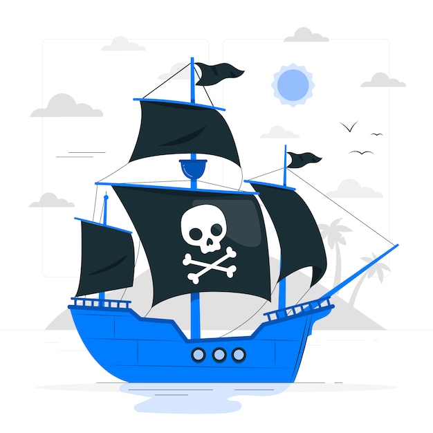 Piratenboot concept illustratie