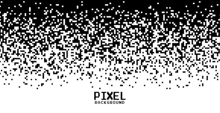 Gratis Vector pixelgradiënt op zwart-witte achtergrond