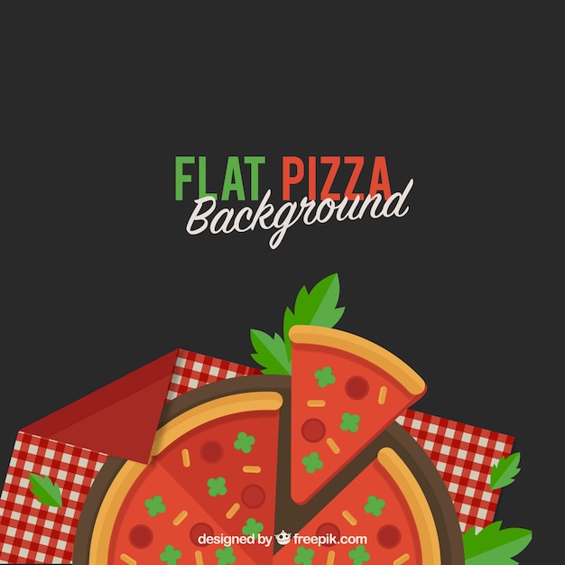 Pizza achtergrond in plat ontwerp