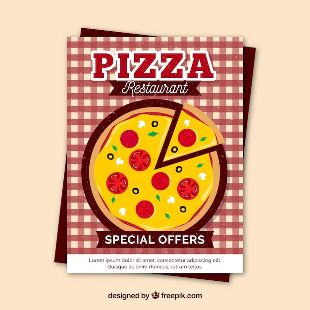 Gratis vector pizza brochure met speciale aanbiedingen