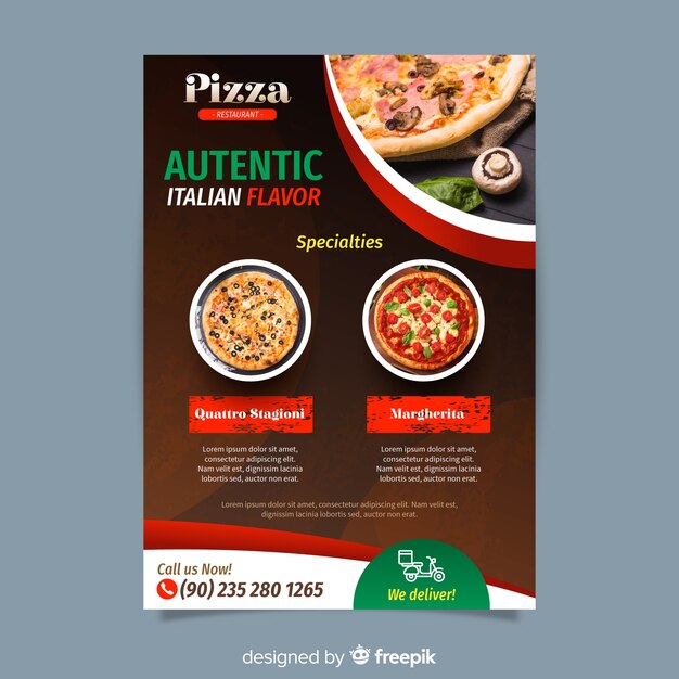 Pizza flyer sjabloon